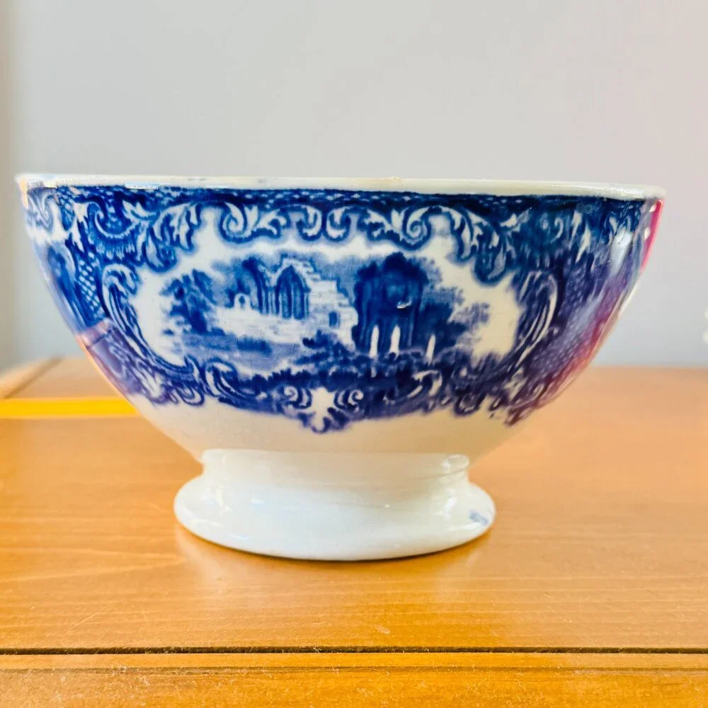 RARE Petrus Regout & Co Holland Abbey Pattern Blue Bowl